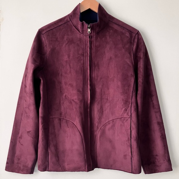 Faux Suede Zip Front Jacket Reversible Large L or Extra Large XL - Picture 6 of 9